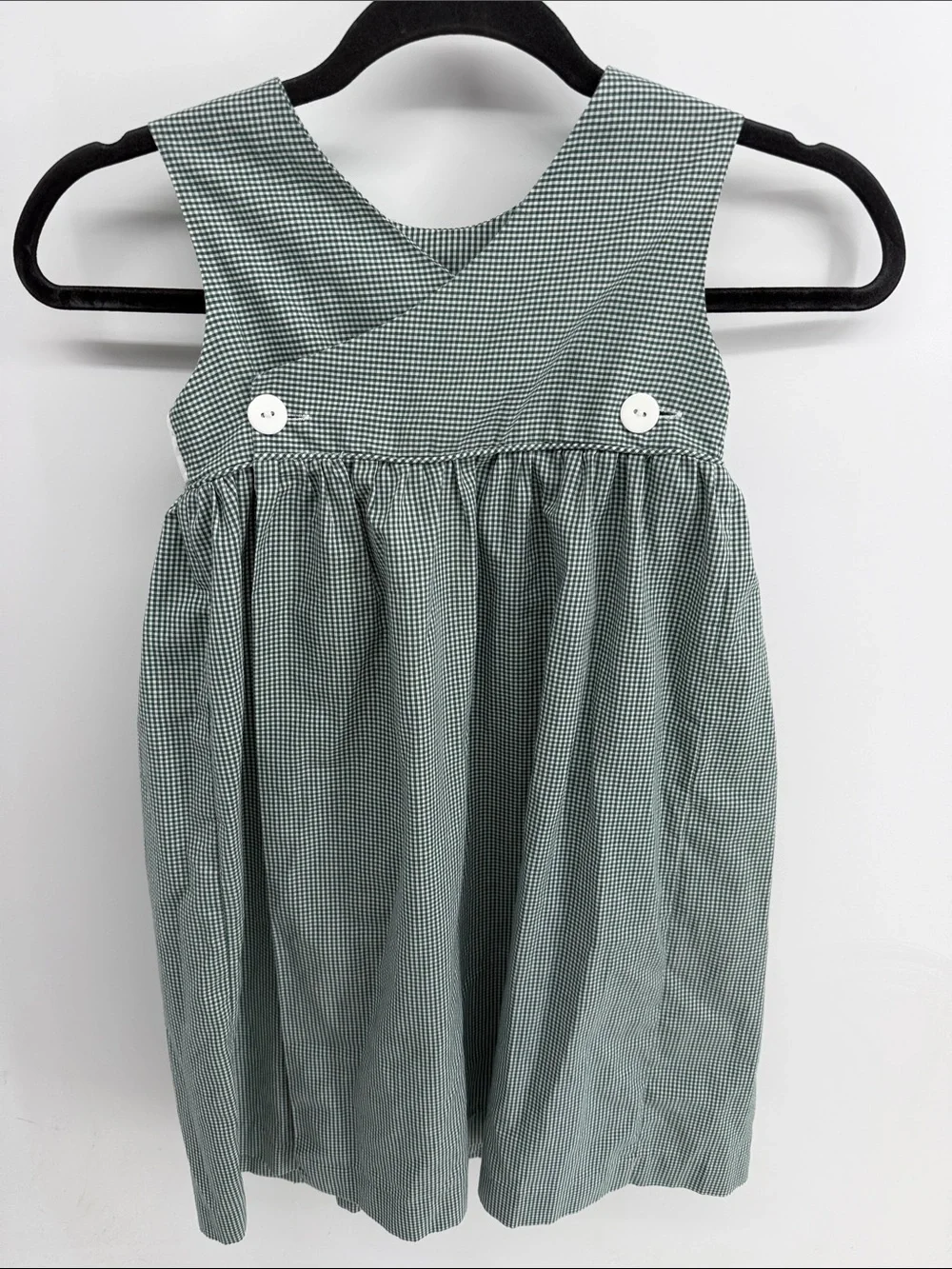 Mom & Me gingham plaid smocked school bus embroidered sleeveless tank dress sz 5
